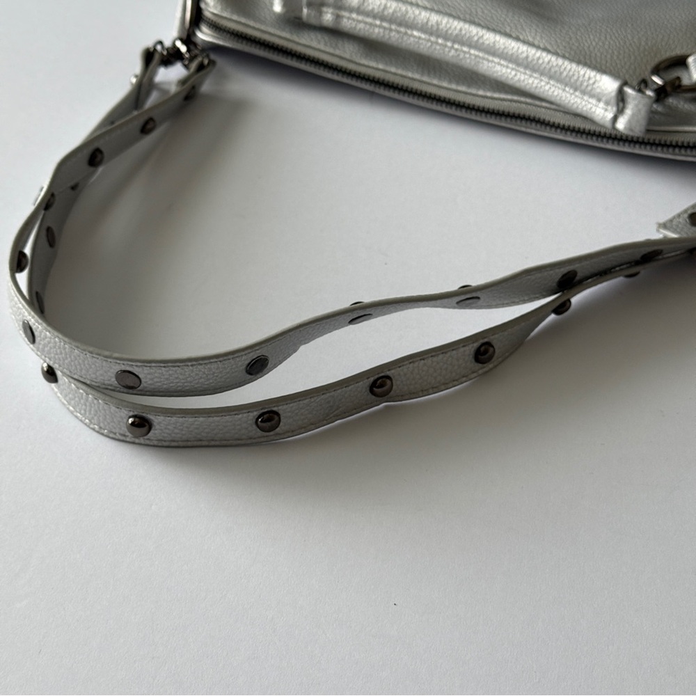 Silver Handbag with Studs Design |Shoulder Bag - Picture 7 of 11